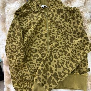 Target Olive Leopard Print Hoodie